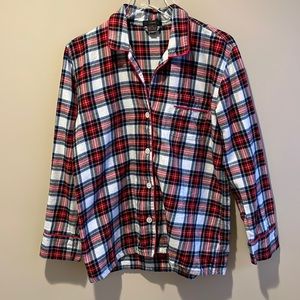J. Crew Tartan Flannel Button Down Pajama Top Size Small